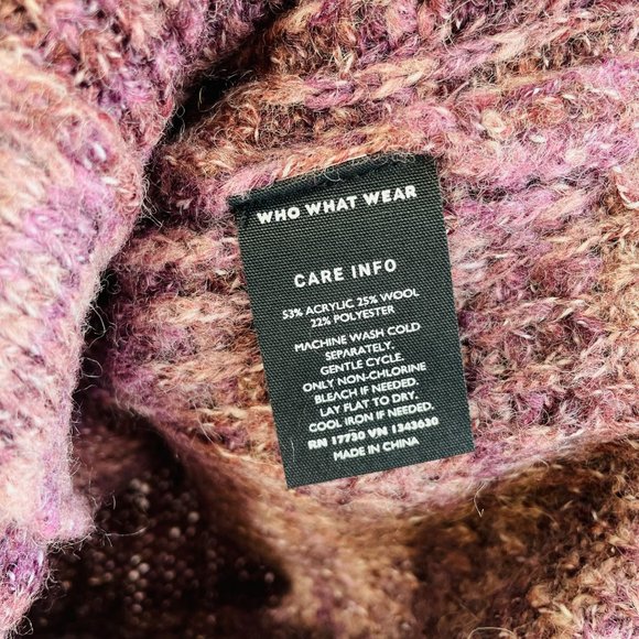 Who What Wear XS Front Gem Button Purple Women's Cardigan Crew Neck Long Sleeve - Picture 13 of 14